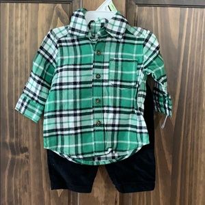 Carters flannel shirt with pants